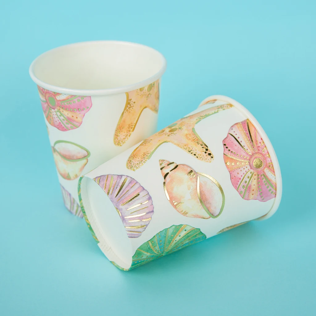 20pcs Starfish Sea Snail Disposable Cup Birthday Party Tableware Decoration