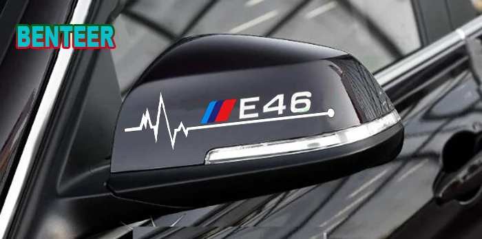 2 шт. E30 E34 E36 E39 E46 E60 E90 Автомобильная наклейка на зеркало заднего вида для bmw 1 3 5