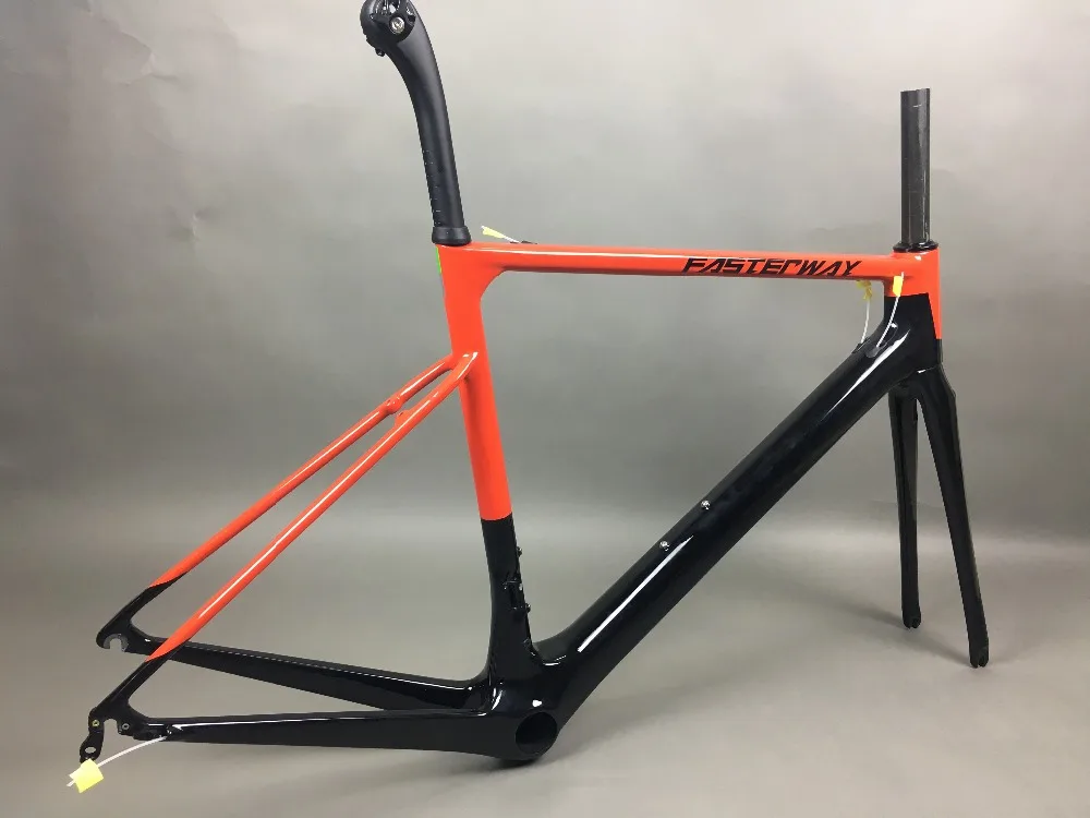 Clearance 2019 design super light FASTERWAY classic carbon road frameset D Brake carbon bike frame:Frameset+Seatpost+Fork+Clamp+Headset 142
