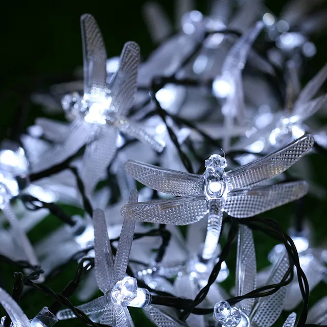 Battery Powered Dragonfly String Lights 20 LEDs Waterproof Lighting
