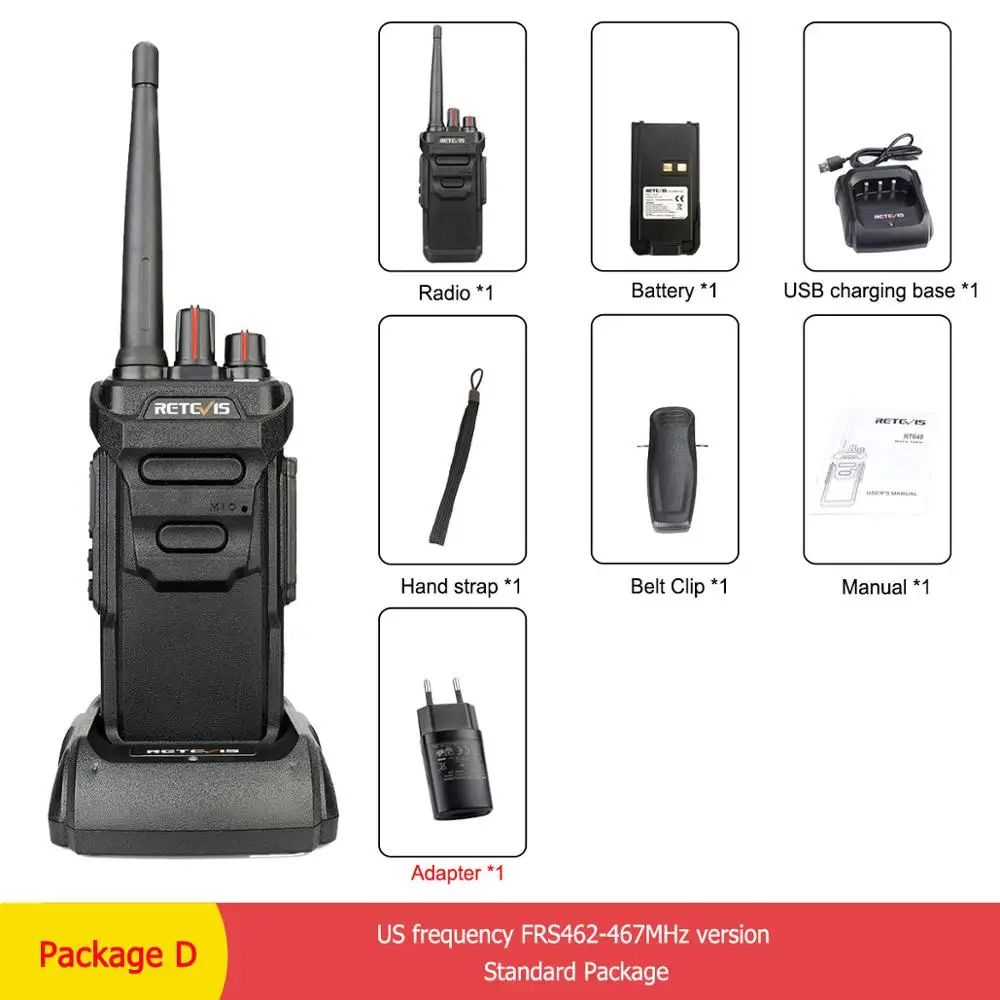 RETEVIS RT48/RT648 IP67 водонепроницаемый Walkie Talkie плавающий PMR радио PMR446/FRS VOX usb зарядка двухстороннее радио для Baofeng UV-9R - Цвет: RT48-1