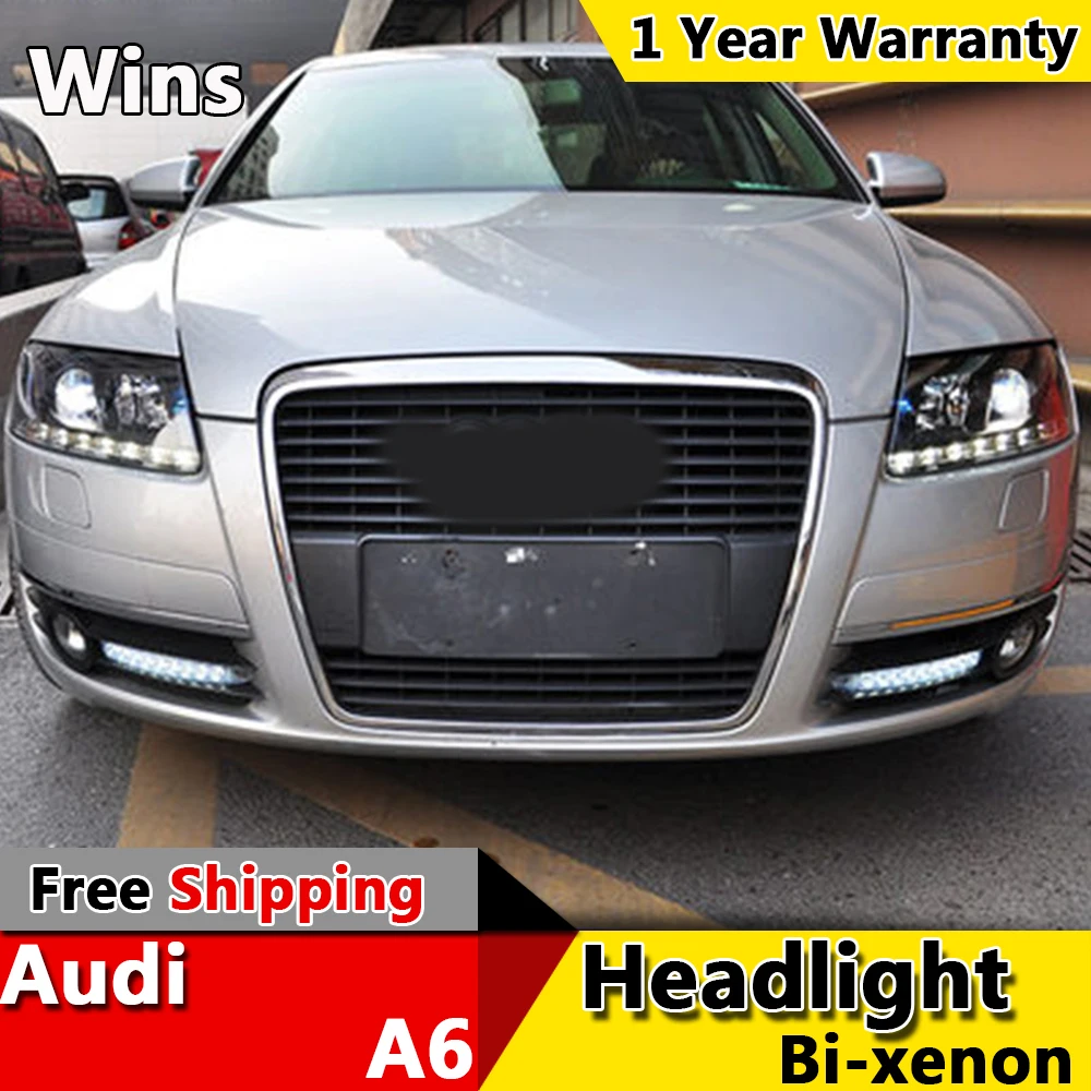Wins lights for Audi A6 C5 Headlights 2005 2008 A6 LED Headlight DRL