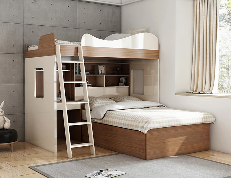 bunk bed with table