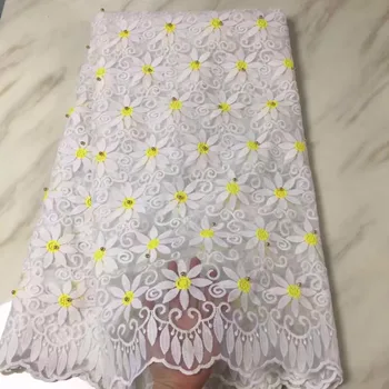 

African Lace Fabric 2018 High Quality African Tulle Lace Fabric With Sequins Velvet French Net Lace For Women Dress A817-11