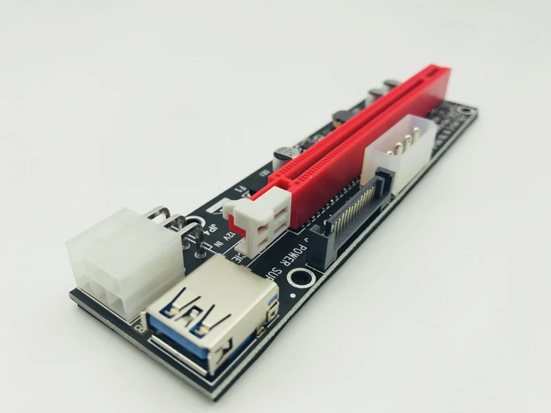 USB 3 0 4pin 6pin SATA Power PCI Express 16X Slot Riser Card E 1x to 16x PCIE для майнинга биткоина BTC|Платы