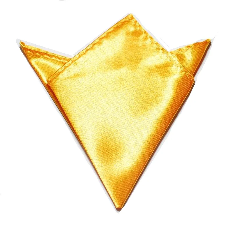 Сплошной цвет Карманный квадратный копия шелковое полотенце желтый золотой платок