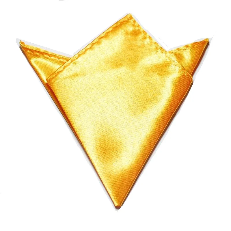 

2019 solid color Pocket square Copy Silk towel Yellow Gold handkerchief snot-rag