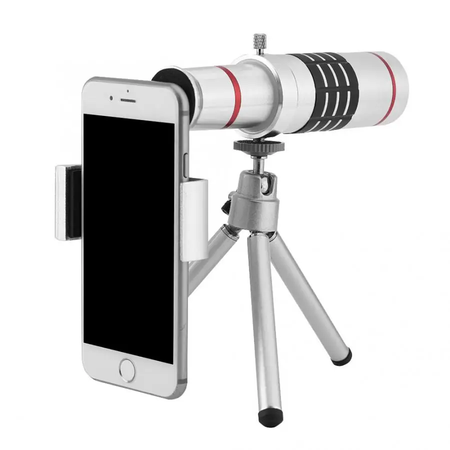 

webcam cover 18X High Definition Camera Lens Monocular Telescope Lens Kit with Tripod for Mobile Phone lens with selfie lamp