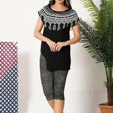 Костюм Siyah inci Lady из хлопка и лайкры с принтом 19103502