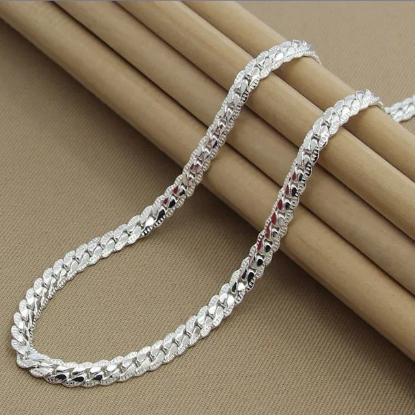 Hot 20 inch Unisex top quality 925 solid sterling silver Female women male men's chain Link necklace Pendant party gift KX130 |