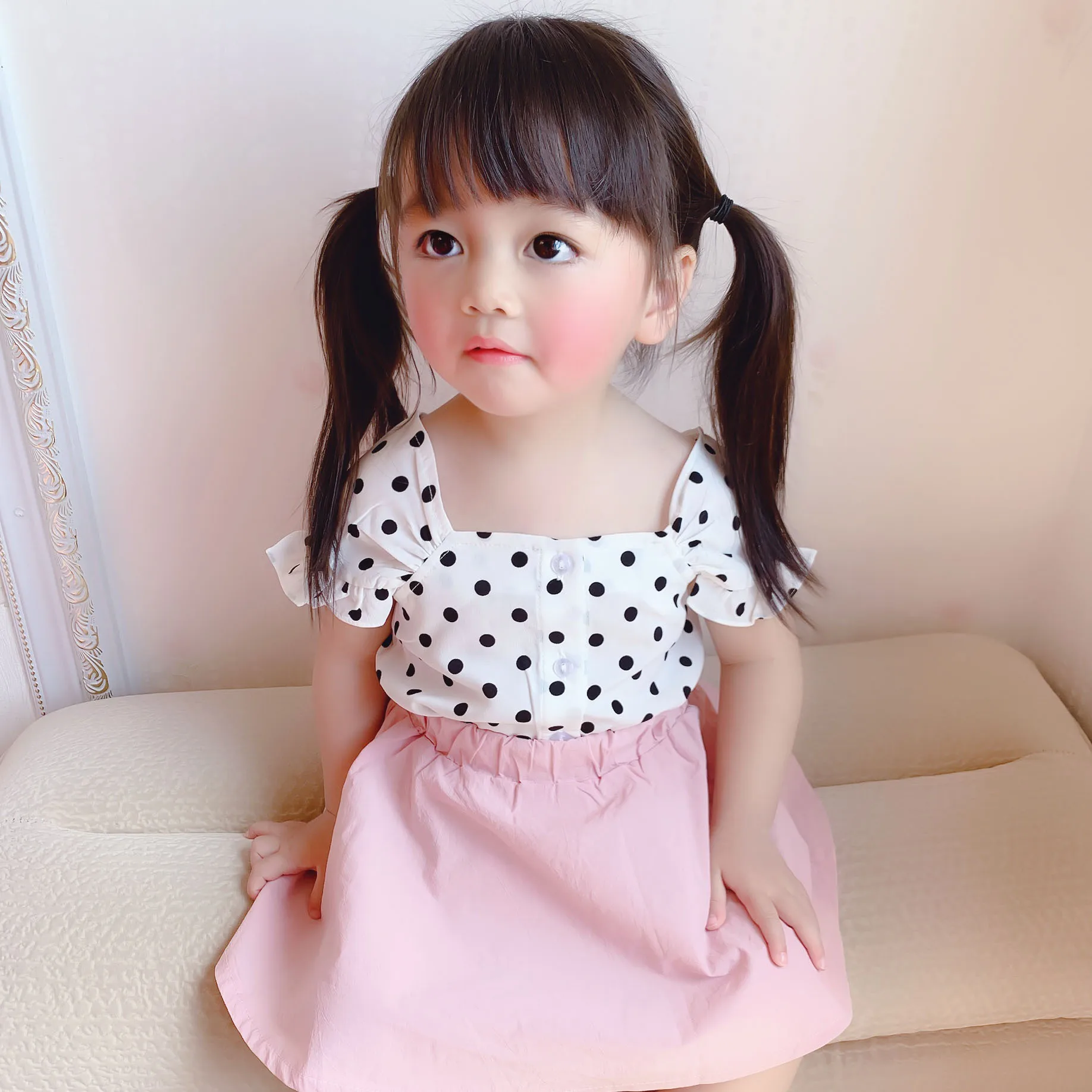 

Hot Sale Newborn Baby Girl Clothes Polka Dot Baby Girl Clothing Sets 2019 Summer Baby Girl Short Sleeve T-shirt + Fashon Skirt