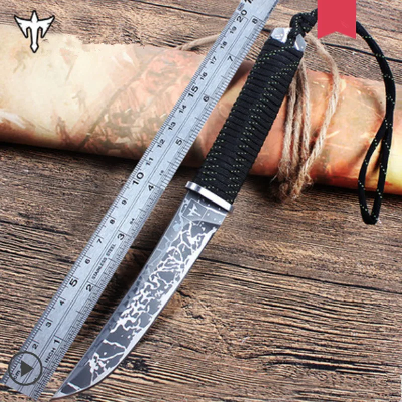 High Hardness Straight Knife, Outdoor Knife, Wilderness Saber Knife, Self-Defense Dive Jungle Surviva knife
