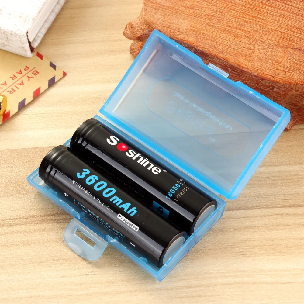 

2 pcs original SOSHINE Brand 18650 Li-ion rechargeable Battery Protected: 3600mAh 3.7V