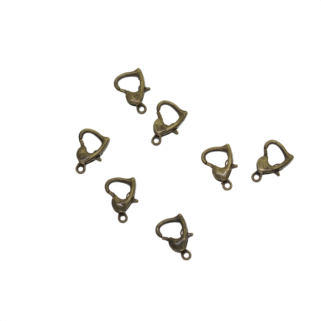 20 Pieces Novelty Heart Shaped Lobster Claw Clasps Fastener Hook For Necklace Bracelet Chain Jewelry Findings DIY Handmade Craft