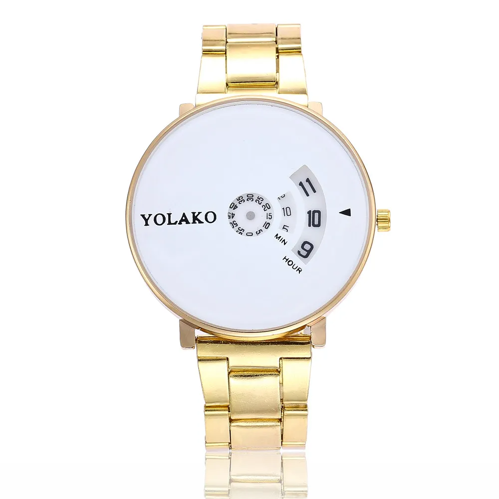 YOLAKO Fashionable High Hardness Glass Mirror Women General Steel Belt Watch