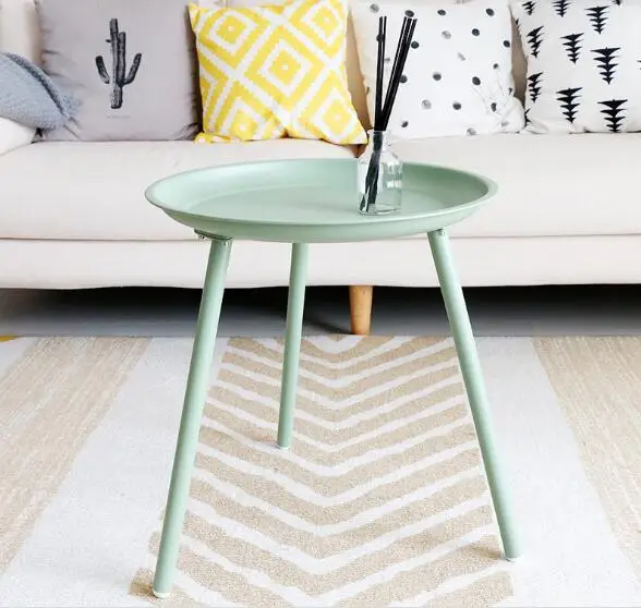 40*50cm Nordic Iron tea table Small Round Coffee Tables Piano coating Bedside table 40*50cm Nordic Iron tea table Small Round Coffee Tables Piano coating Bedside table