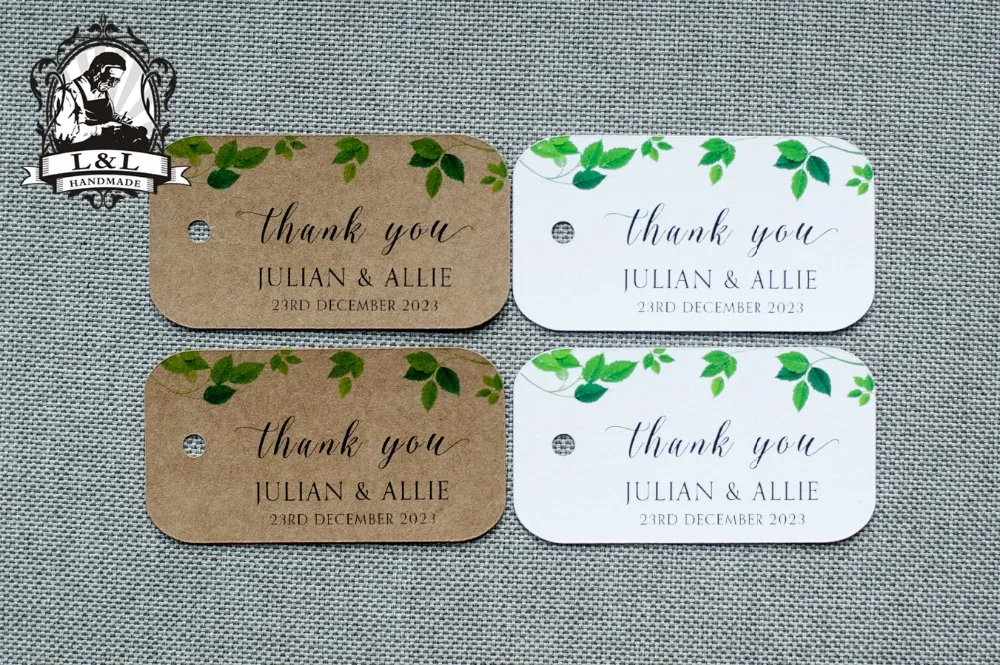 

#75 200 pcs 3.5x6.5cm kraft/white paper label wedding favor tags attend a wedding Label customization thank you tags