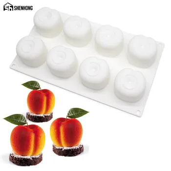 

SHENHONG Peach Cherry 3D Art Cake Moule Pop Silicone Decoration Mold Mousse Silikonowe Formy Baking Pastry Mould