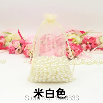 

Organza Sack Beige Creamy White Color size 17X23CM, Candy Gift Jewelry Cosmetic Sample Packaging Drawstring Bag, 100 Pieces/Lot