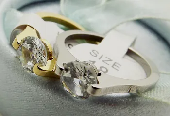 

Wholesale 36 pcs Quality Bicolor Mixed Fashion Zircon Stainless steel Rings Couple rings