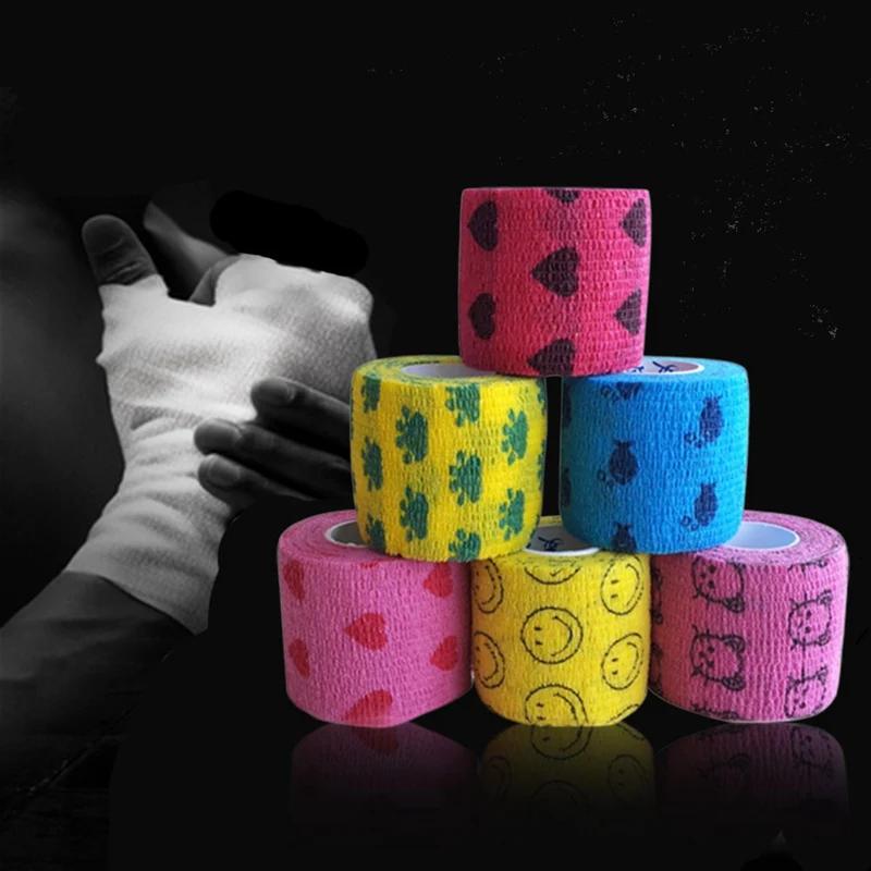 

Self-adhesive Elastic Bandage Non-Woven Fabrics Pets Dog Cat Multifunctional Bandage With Decorative Patterns Pet Supplies