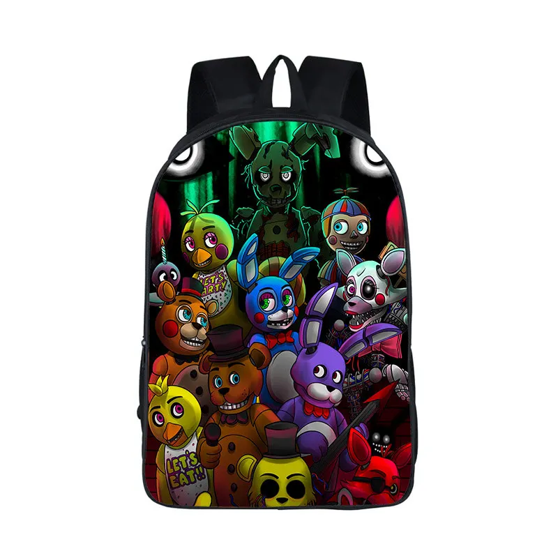 Baratos Cinco noches en la mochila de Freddy mujeres hombres FNAF mochilas escolares adolescentes niños mochila cinco noches en la mochila de fredys mochilas de libros para niños