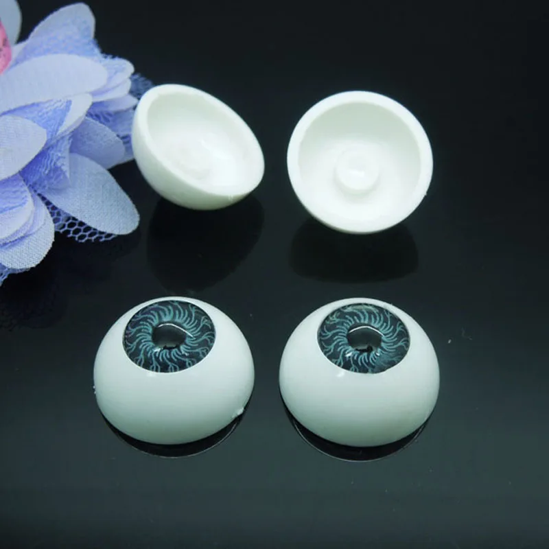 20Pcs(10pairs) Half Round Plastic Doll Eyes Gray Color BJD EYES, Doll Dollfie Eyes Eyeballs 20mm
