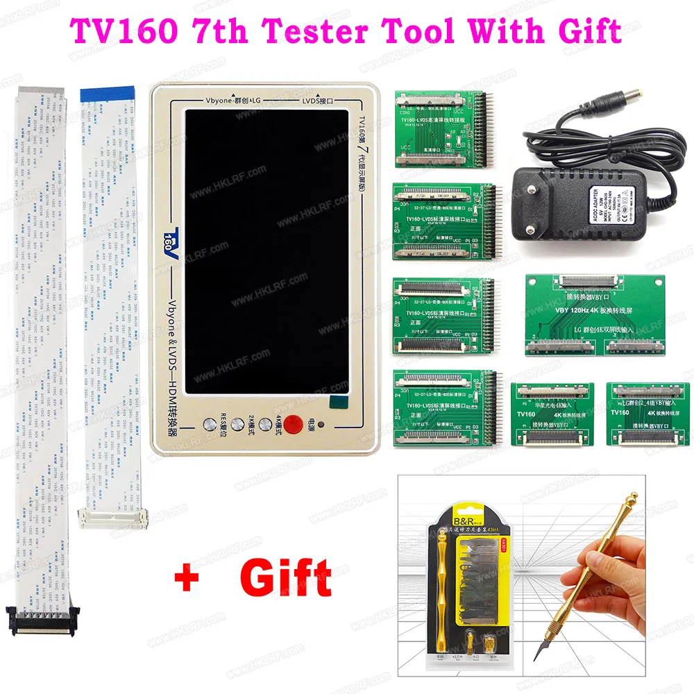 

TV160 7th Generation Mainboard Tester Tool Vbyone&LVDS-to-HDMI Converter With B&R 43in1 ChipRepair Tool Set CPU Scraper Removal