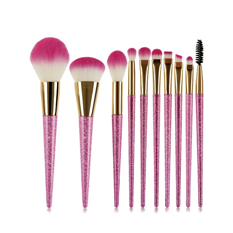 10pcs Pink Makeup Brushes Eyeshadow Smudge Brush