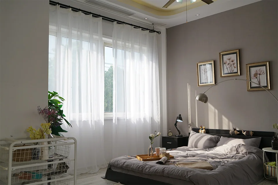 Modern Solid White Tulle Curtains for Living Room Bedroom Window Sheer Voile Blinds Curtain for Kitchen Home Decor Light Shading