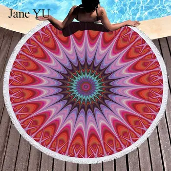 

JaneYU Picnic mat geometry tassel tapestry around beach towel curtain mat yoga mat 150cm qualitiy