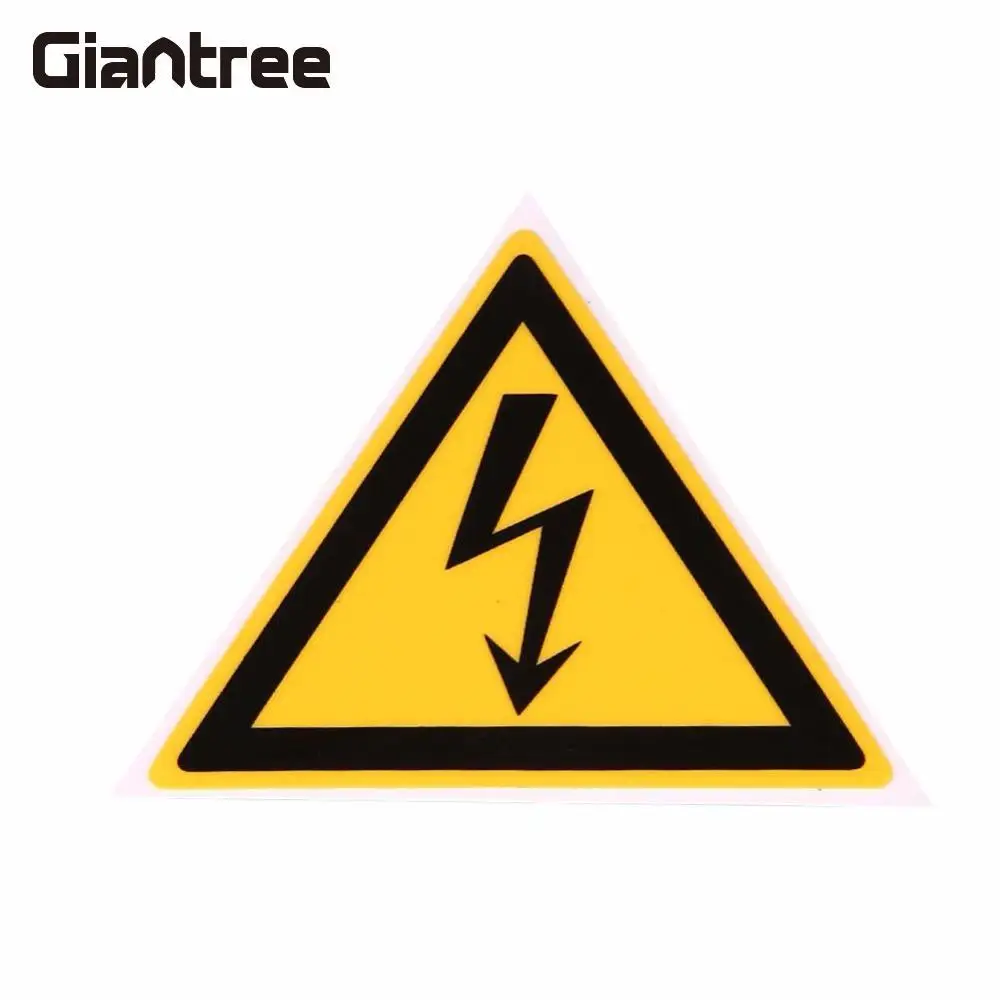 Giantree 10 Pcs Electrical Shock Hazard Safety Yellow and Black Warning logo Security Stickers Labels Decals