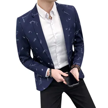 Mens casual blazer new fashion Slim fit suit jacket M 3XL single button Spring coat autumn