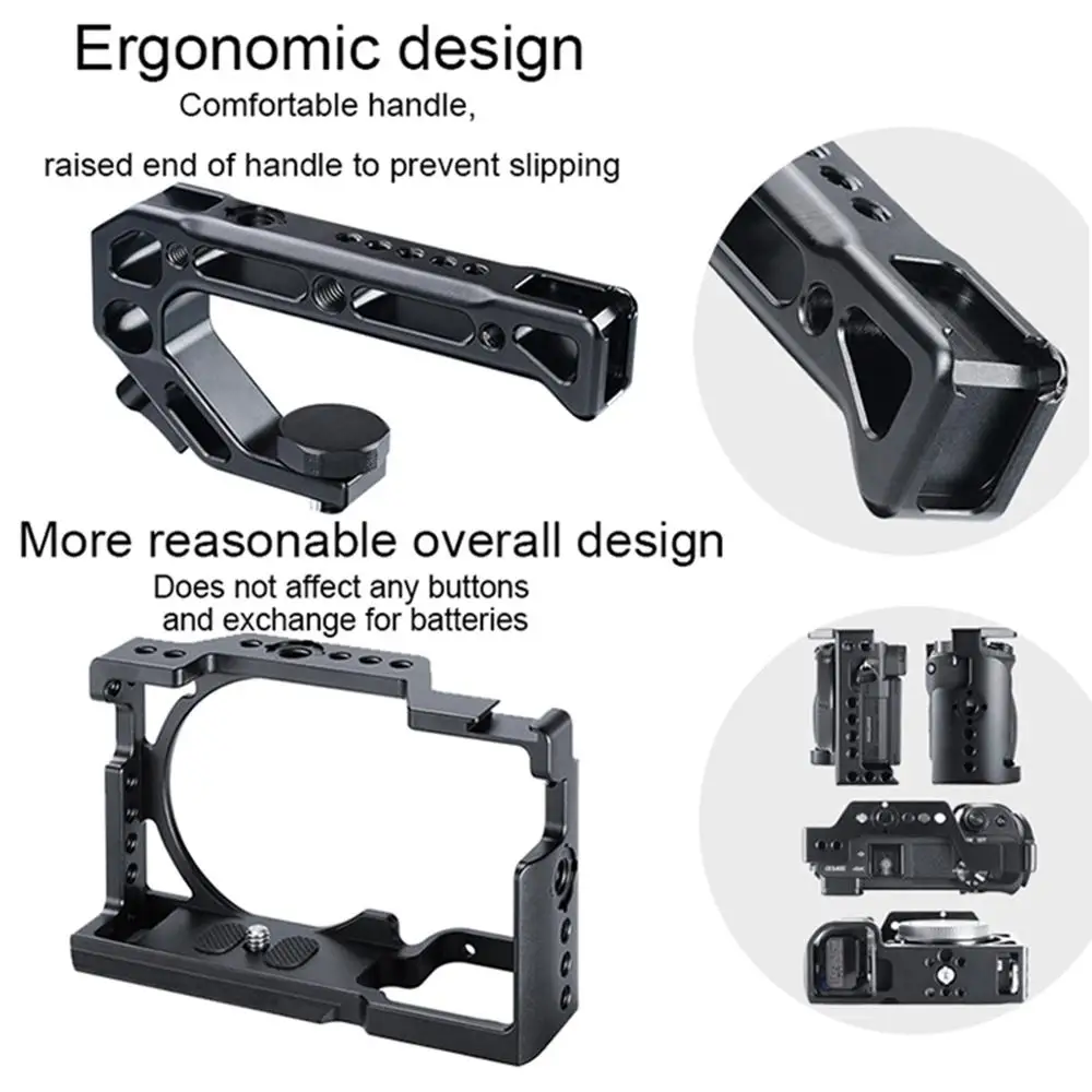 UURig для sony A6400 камера клетка+ Камера Холодный башмак ручка комплект, с Arri определения местоположения винт вращающийся винт внешний монитор микрофон