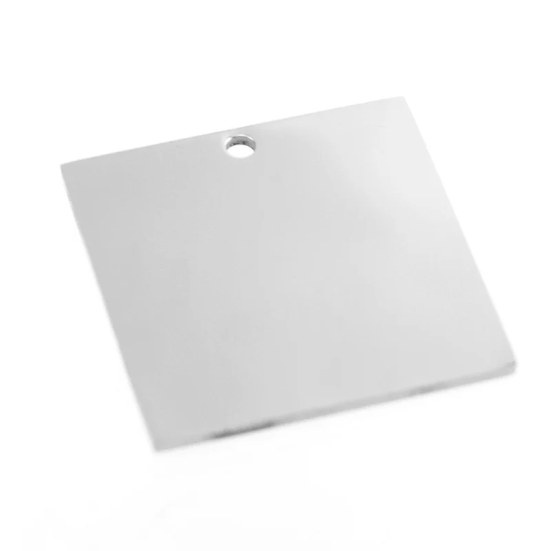 

Simsimi 30mm 1.18 inch square Pendants DIY ID tag for print both sides Mirror polish Charms Stainless steel wholesale 50pcs