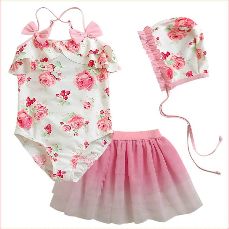 2016 New Arrivals Cute Baby Girls Swimming Clothes Pink Fashion Floral ...