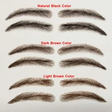 A pair of Hand Made Human Hair Eyebrow Fake Eyebrow 003 Light Brown Color Handmade Swiss Lace Invisible Reality Eyebrow