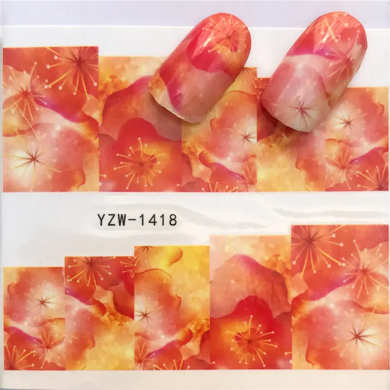 YWK дизайн кролик/кошка/цветок/персонаж дизайн ногтей водная переводная наклейка наклейки для ногтей - Цвет: YZW-1418