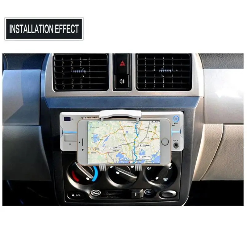 12V lcd Автомобильный MP3-плеер Радио Bluetooth ЕС штекер с держателем телефона(белый