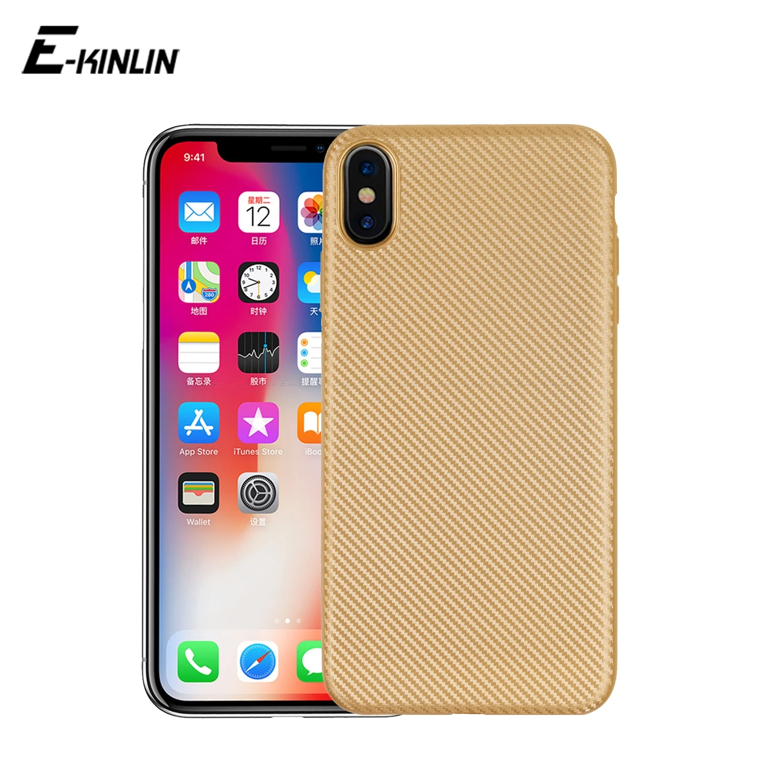 buy Carbon Fiber Texture Soft TPU Silicon Phone Case Back Cover For iPhone 11 Pro XS Max XR X 8 7 6S 6 Plus 5S SE 5 Fundas Coque