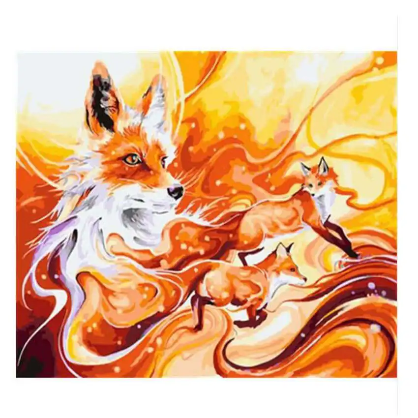 

WONZOM Hot Fox DIY painting by numbers,Monkey wall art picture for living room,Animal canvas painting,drawing by numbers 40x50CM