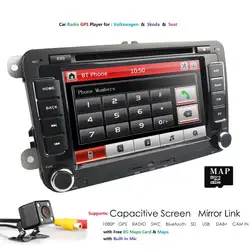 2 Din 7 дюймов Автомобильный DVD gps радио плеер для Volkswagen golf 5 6 touran passat B6 B7 sharan JATTA Skoda сиденье Авторадио