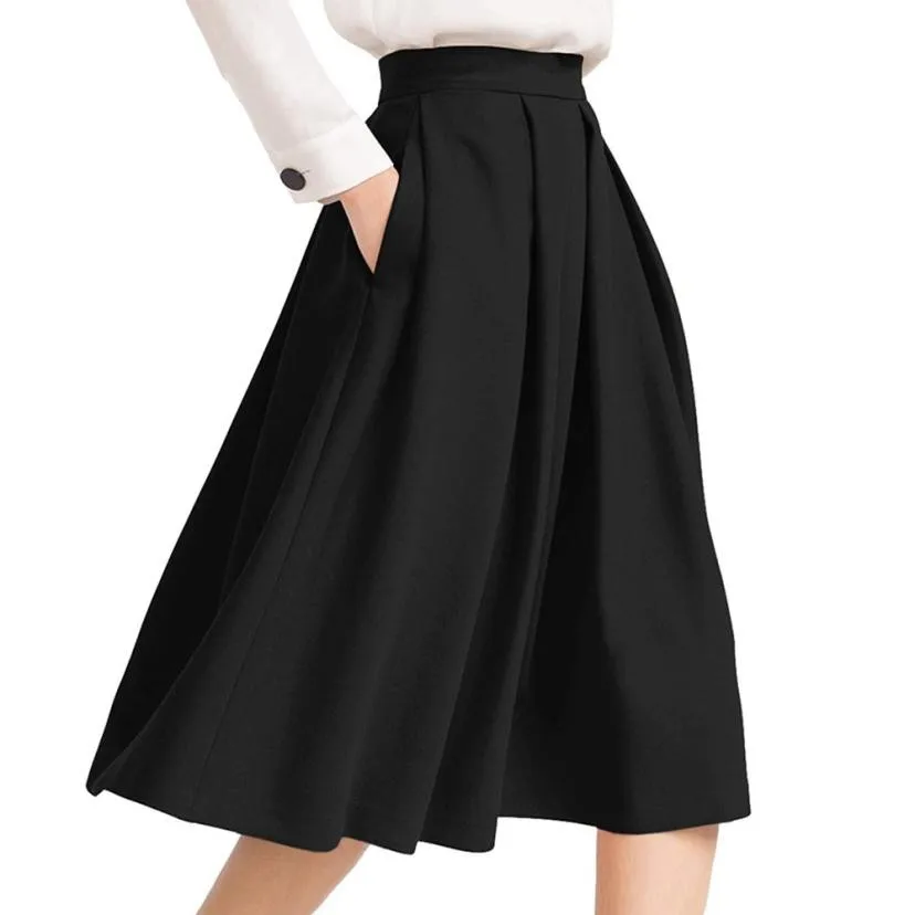 KANCOOLD, модные женские юбки, короткая юбка, vestidos, высокая талия, карандаш, расклешенные, плиссированные, миди, ниже колена, с карманом, 2AUG9