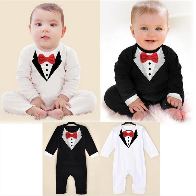 

Pure Cotton Baby Boys girls Rompers Bow Tie design One-Pieces Baby Boy Gentleman Boy Jumpsuit Body Suit for Babies