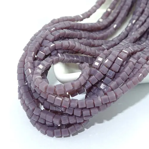 200 шт кубические квадратные Хрустальные стеклянные бусины 2 мм DIY браслет серьги для изготовления ювелирных изделий - Цвет: 6 Purple porcelain