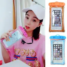 19x10.5cm Universal Floating Waterproof Pouch Luxury Shimmer Quicksand Sequins Underwater Phone Case Storage Clear Dry Bag