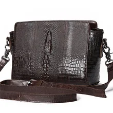 YISHIDUN Chinese style Retro first layer Genuine leather handbags Crocodile Grain Shoulder Bags Ms. handbag Messenger women bag
