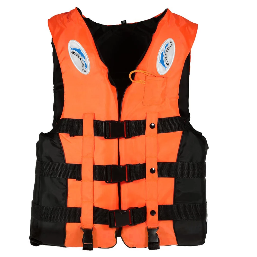 1 шт. XL профессиональный купальник полиэстер взрослый спасательный жилет набор для выживания со свистком для спасательный жилет 3 цвета - Цвет: Orange
