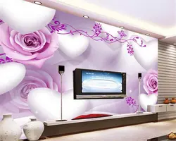 Beibehang ручная роспись высокой четкости стерео в форме сердца розы украшения дома картины обои Papel де Parede скачать