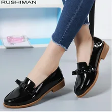 Женская обувь на плоской подошве; женские черные повседневные лоферы с бантиком; женские нескользящие оксфорды на плоской подошве с низким бантом; Размеры 35-40